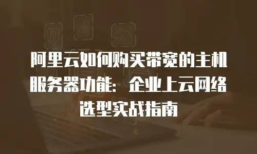 阿里云如何购买带宽的主机服务器功能：企业上云网络选型实战指南