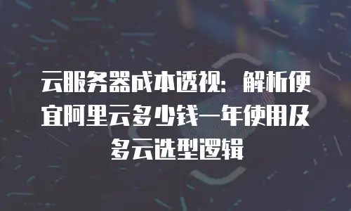云服务器成本透视：解析便宜阿里云多少钱一年使用及多云选型逻辑