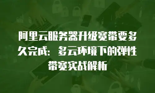 阿里云服务器升级宽带要多久完成：多云环境下的弹性带宽实战解析