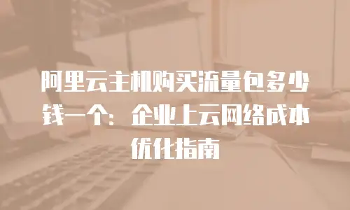 阿里云主机购买流量包多少钱一个：企业上云网络成本优化指南