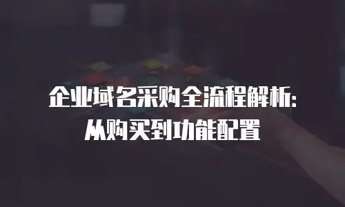 企业域名采购全流程解析：从购买到功能配置