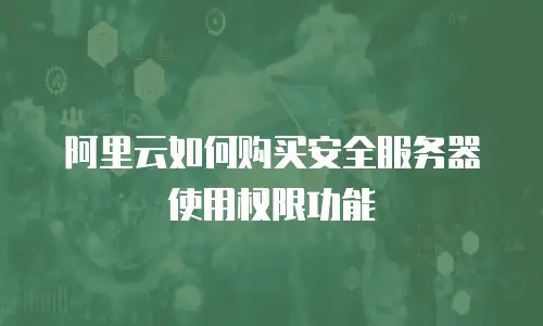 阿里云如何购买安全服务器使用权限功能