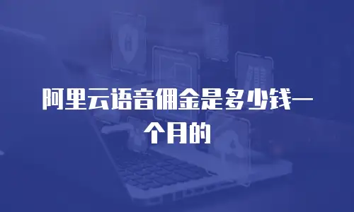 阿里云语音佣金是多少钱一个月的