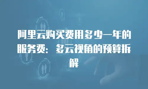 阿里云购买费用多少一年的服务费：多云视角的预算拆解