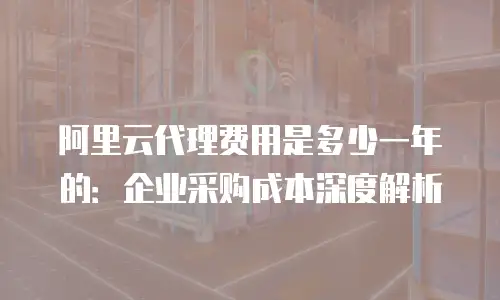 阿里云代理费用是多少一年的：企业采购成本深度解析
