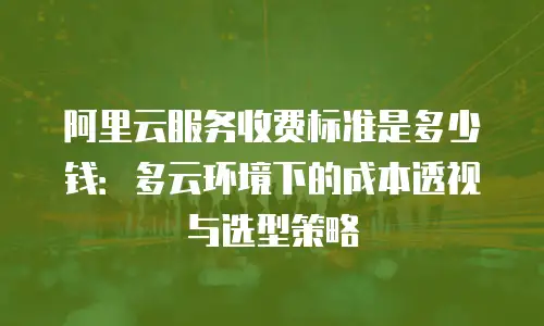 阿里云服务收费标准是多少钱：多云环境下的成本透视与选型策略
