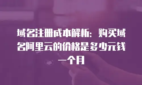 域名注册成本解析：购买域名阿里云的价格是多少元钱一个月