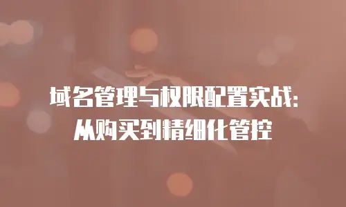 域名管理与权限配置实战：从购买到精细化管控