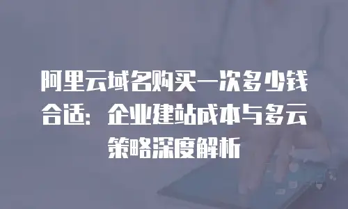 阿里云域名购买一次多少钱合适：企业建站成本与多云策略深度解析