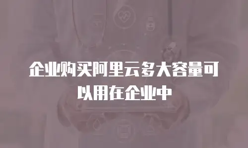 企业购买阿里云多大容量可以用在企业中