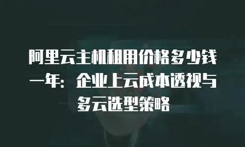阿里云主机租用价格多少钱一年：企业上云成本透视与多云选型策略