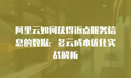 阿里云如何获得返点服务信息的数据：多云成本优化实战解析