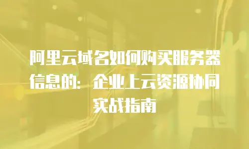 阿里云域名如何购买服务器信息的：企业上云资源协同实战指南