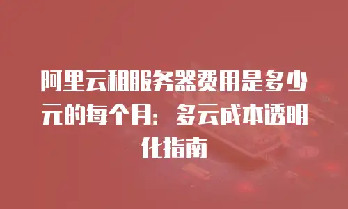 阿里云租服务器费用是多少元的每个月：多云成本透明化指南