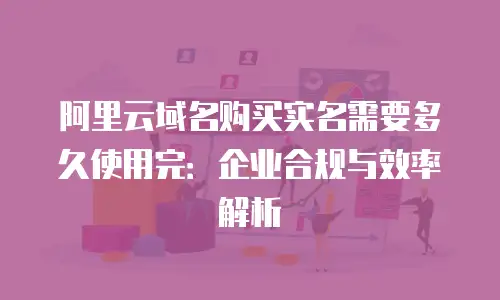 阿里云域名购买实名需要多久使用完：企业合规与效率解析