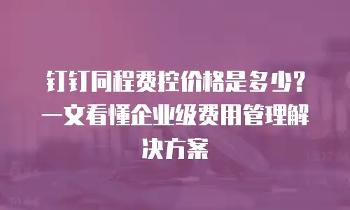 钉钉同程费控价格是多少？一文看懂企业级费用管理解决方案