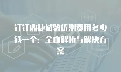 钉钉鼎捷试验优测费用多少钱一个：全面解析与解决方案