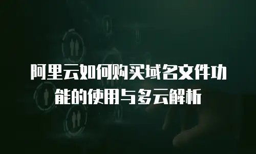 阿里云如何购买域名文件功能的使用与多云解析