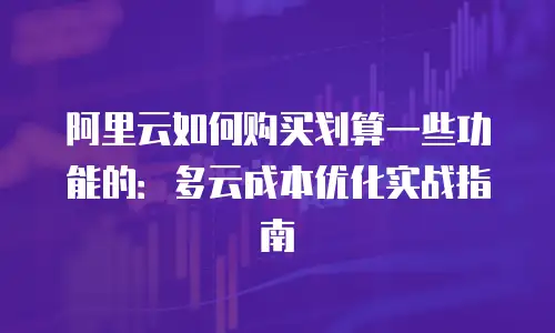 阿里云如何购买划算一些功能的：多云成本优化实战指南
