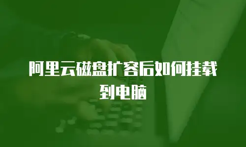阿里云磁盘扩容后如何挂载到电脑