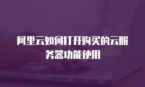 阿里云如何打开购买的云服务器功能使用