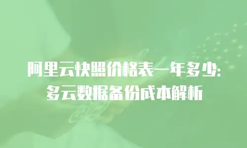 阿里云快照价格表一年多少：多云数据备份成本解析