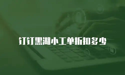 钉钉黑湖小工单折扣多少