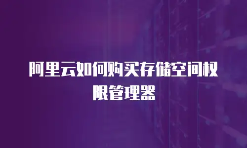 阿里云如何购买存储空间权限管理器