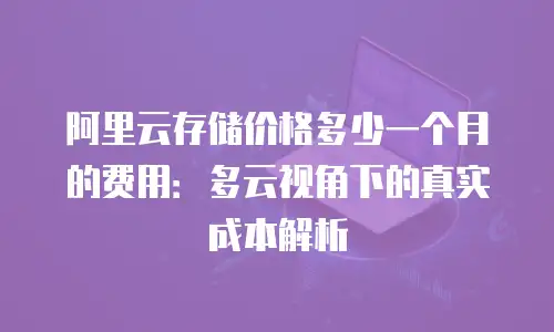 阿里云存储价格多少一个月的费用：多云视角下的真实成本解析
