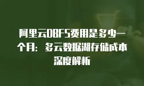 阿里云DBFS费用是多少一个月：多云数据湖存储成本深度解析