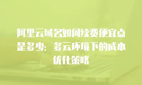 阿里云域名如何续费便宜点是多少：多云环境下的成本优化策略