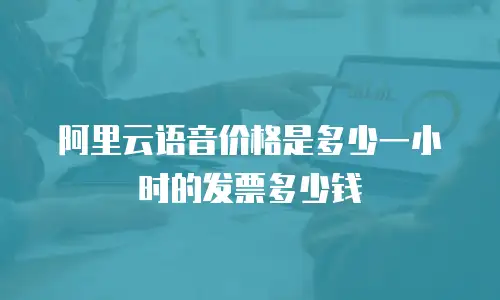 阿里云语音价格是多少一小时的发票多少钱