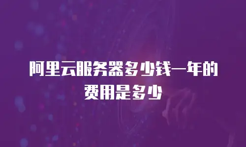 阿里云服务器多少钱一年的费用是多少