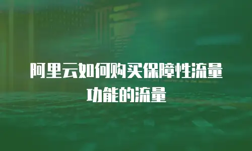 阿里云如何购买保障性流量功能的流量