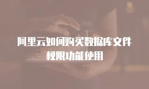 阿里云如何购买数据库文件权限功能使用