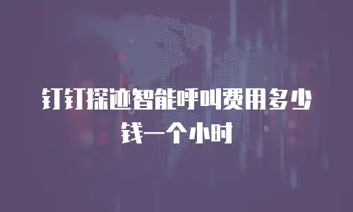 钉钉探迹智能呼叫费用多少钱一个小时