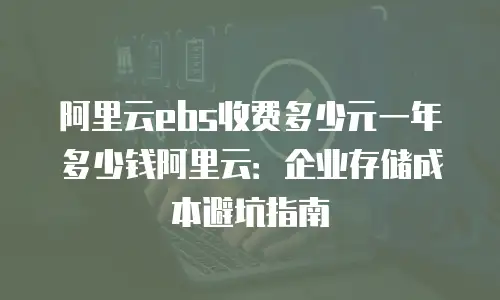 阿里云ebs收费多少元一年多少钱阿里云：企业存储成本避坑指南