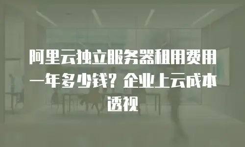 阿里云独立服务器租用费用一年多少钱？企业上云成本透视