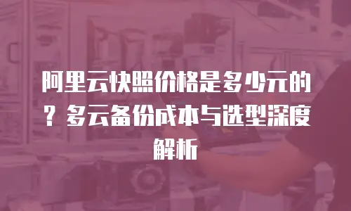 阿里云快照价格是多少元的？多云备份成本与选型深度解析