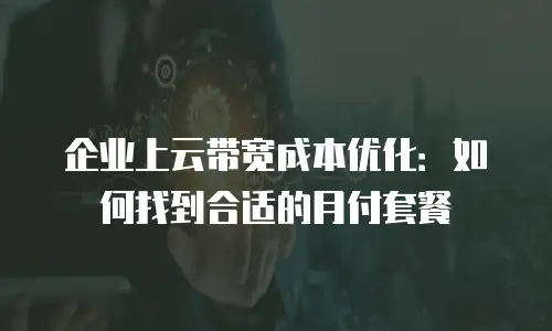 企业上云带宽成本优化：如何找到合适的月付套餐
