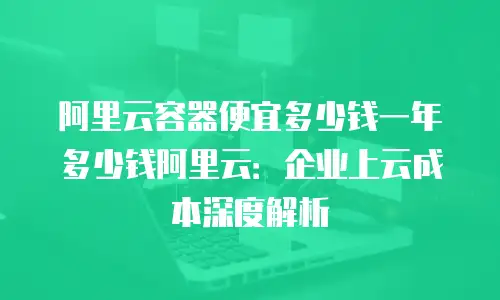 阿里云容器便宜多少钱一年多少钱阿里云：企业上云成本深度解析