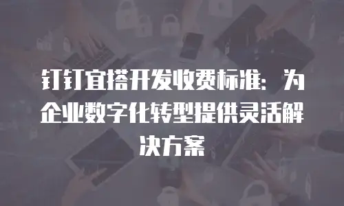 钉钉宜搭开发收费标准：为企业数字化转型提供灵活解决方案