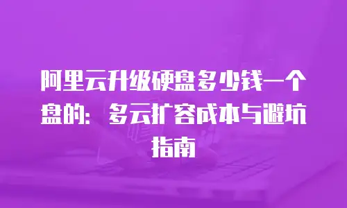 阿里云升级硬盘多少钱一个盘的：多云扩容成本与避坑指南