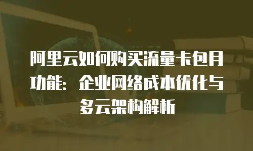 阿里云如何购买流量卡包月功能：企业网络成本优化与多云架构解析