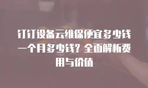 钉钉设备云维保便宜多少钱一个月多少钱？全面解析费用与价值