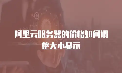 阿里云服务器的价格如何调整大小显示