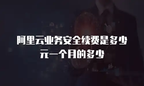 阿里云业务安全续费是多少元一个月的多少