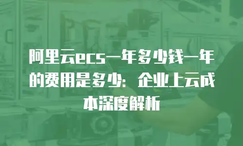 阿里云ecs一年多少钱一年的费用是多少：企业上云成本深度解析