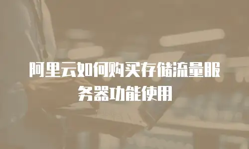 阿里云如何购买存储流量服务器功能使用
