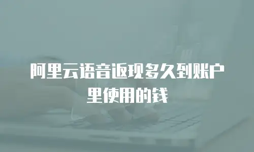 阿里云语音返现多久到账户里使用的钱